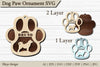 Dog Paw Ornament SVG Bundle
