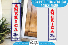 USA Patriotic Vertical Porch Signs SVG Bundle 5 - CraftNest - Digital Crafting and Art