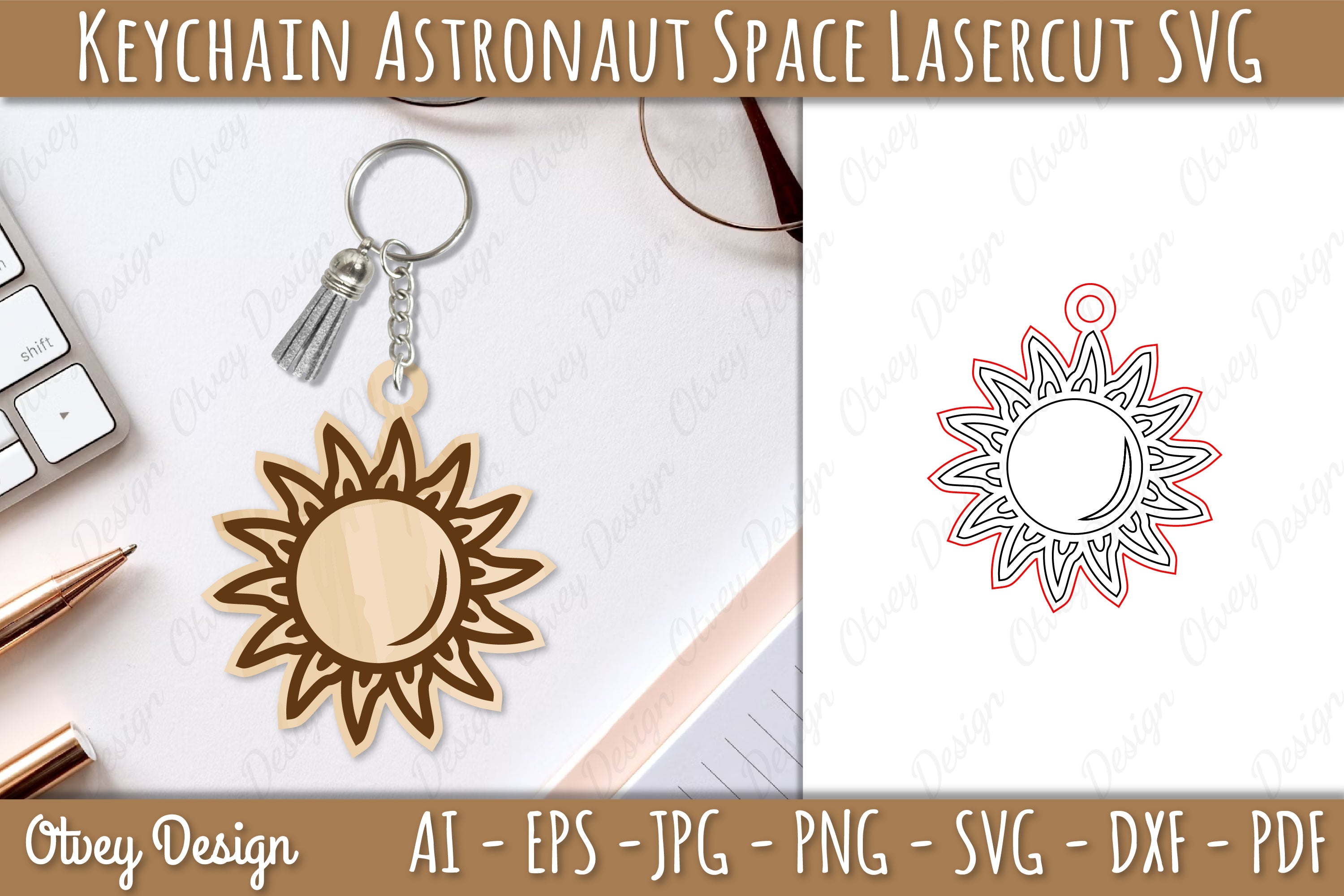 Astronaut Space Keychain Earring SVG Bundle 6 - CraftNest - Digital Crafting and Art