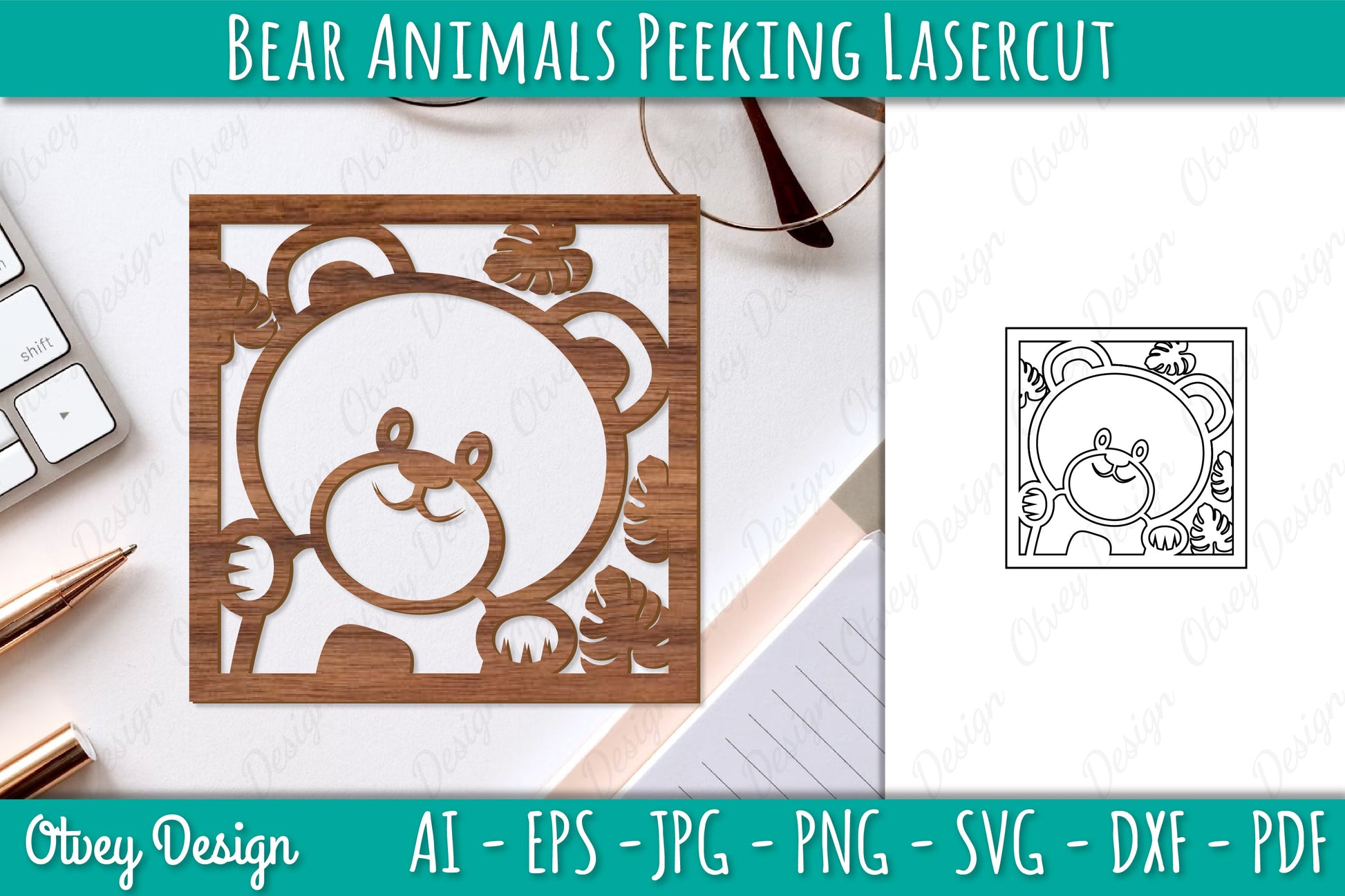 Animals Peeking Lasercut SVG Bundle 6 - CraftNest - Digital Crafting and Art