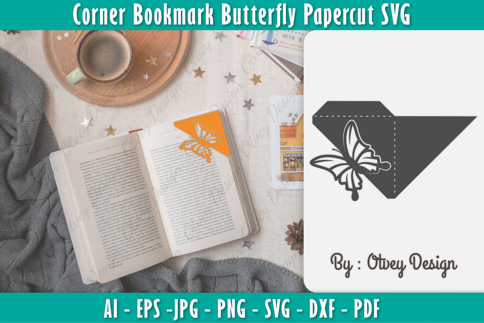 Butterfly Corner Bookmark SVG Bundle 6 - CraftNest - Digital Crafting and Art