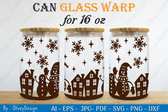 Snowman Can Glass 16 OZ SVG Bundle 8 - CraftNest - Digital Crafting and Art