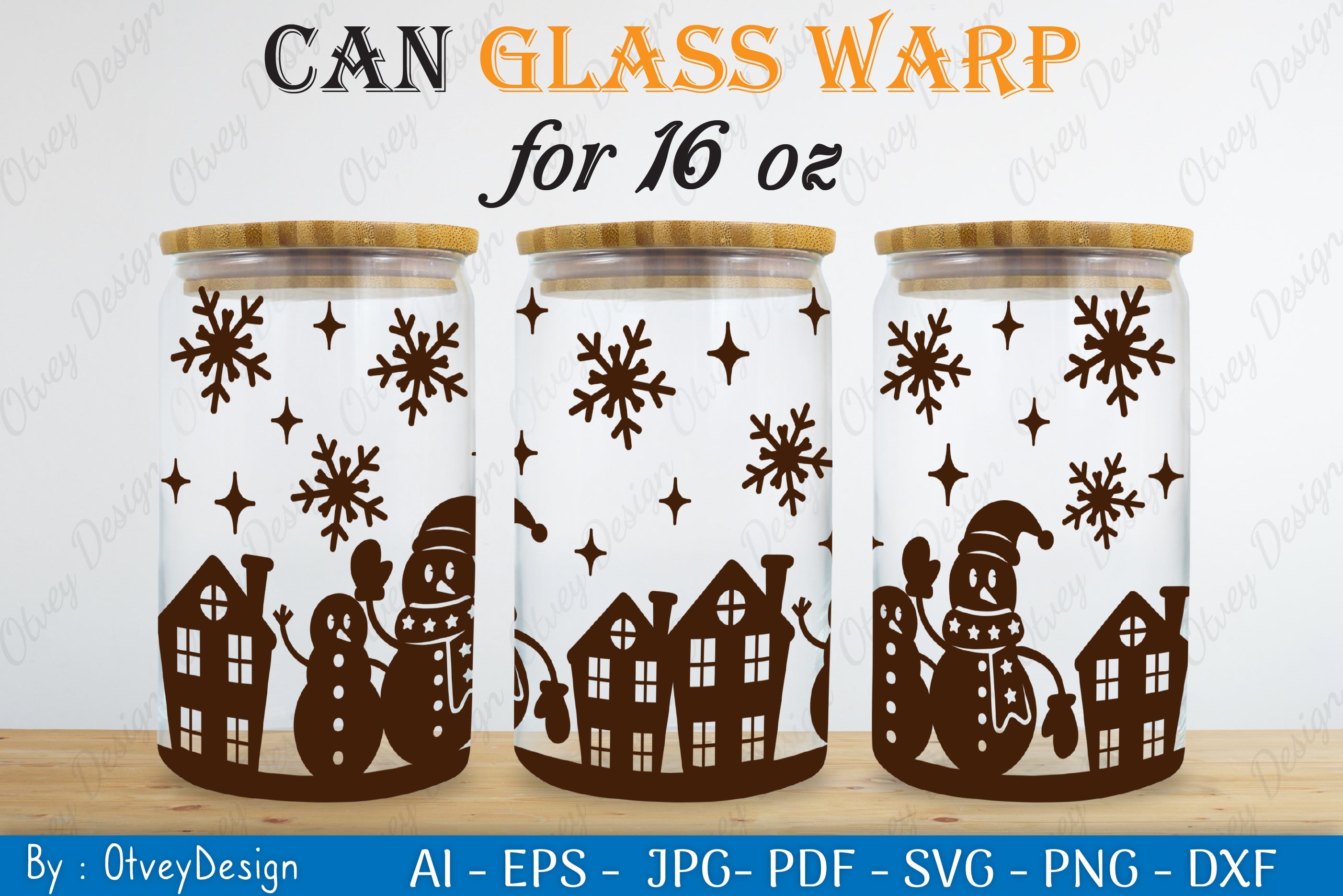 Snowman Can Glass 16 OZ SVG Bundle 8 - CraftNest - Digital Crafting and Art