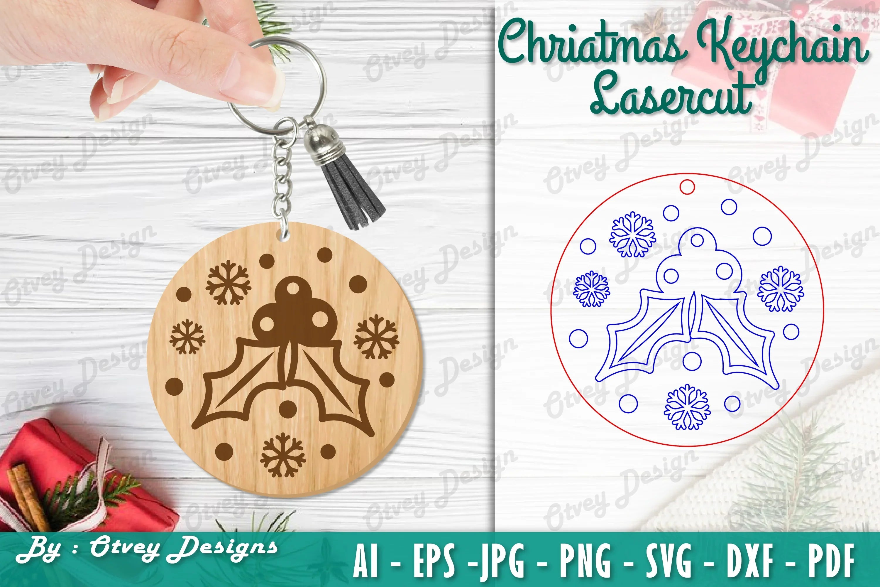 Christmas Keychain Lasercut SVG Bundle - CraftNest - Digital Crafting and Art