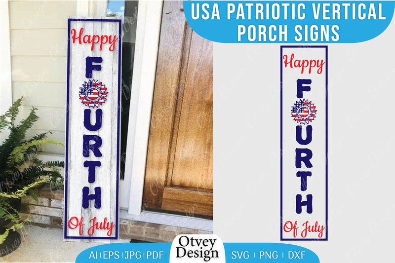 USA Patriotic Vertical Porch Signs SVG Bundle 6 - CraftNest - Digital Crafting and Art