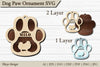 Dog Paw Ornament SVG Bundle