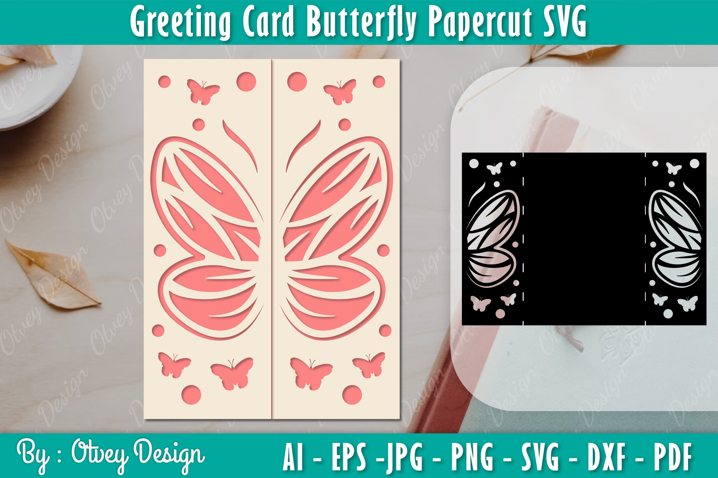 Greeting Card Butterfly SVG Bundle 6 - CraftNest - Digital Crafting and Art