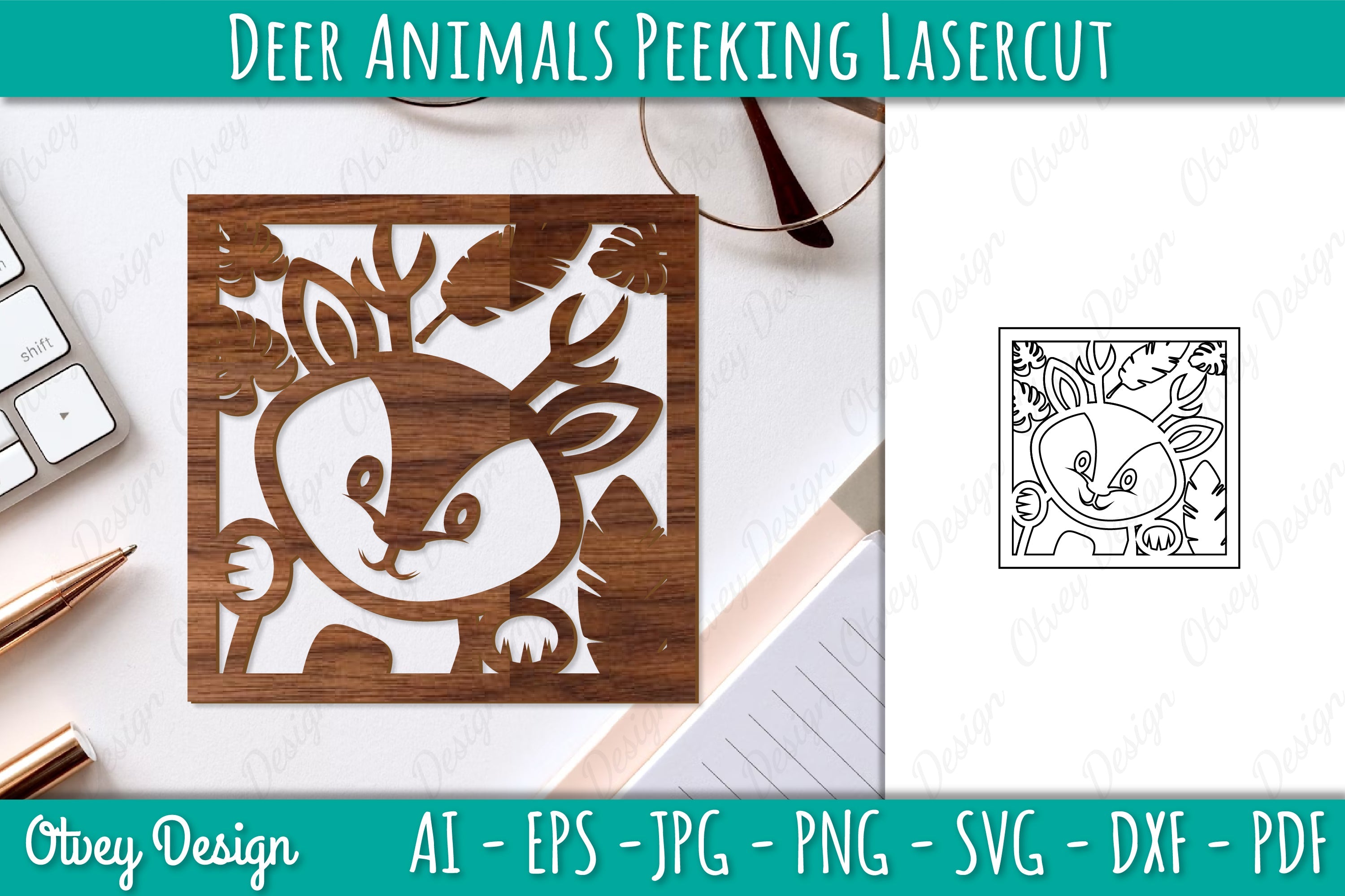 Animals Peeking Lasercut SVG Bundle 7 - CraftNest - Digital Crafting and Art