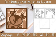 Animals Peeking Layered Lasercut SVG Bundle 7 - CraftNest - Digital Crafting and Art