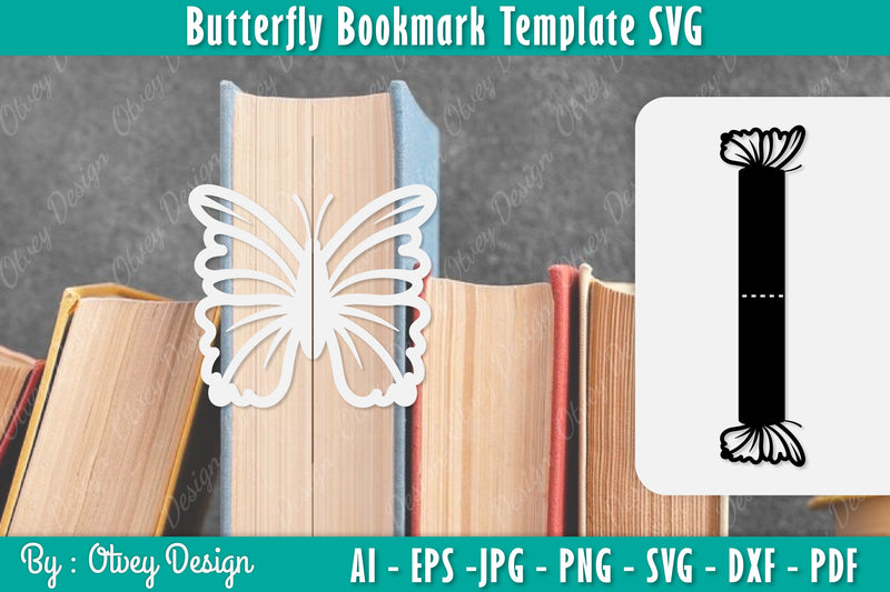 Butterfly Bookmark Template SVG Bundle 22 - CraftNest - Digital Crafting and Art