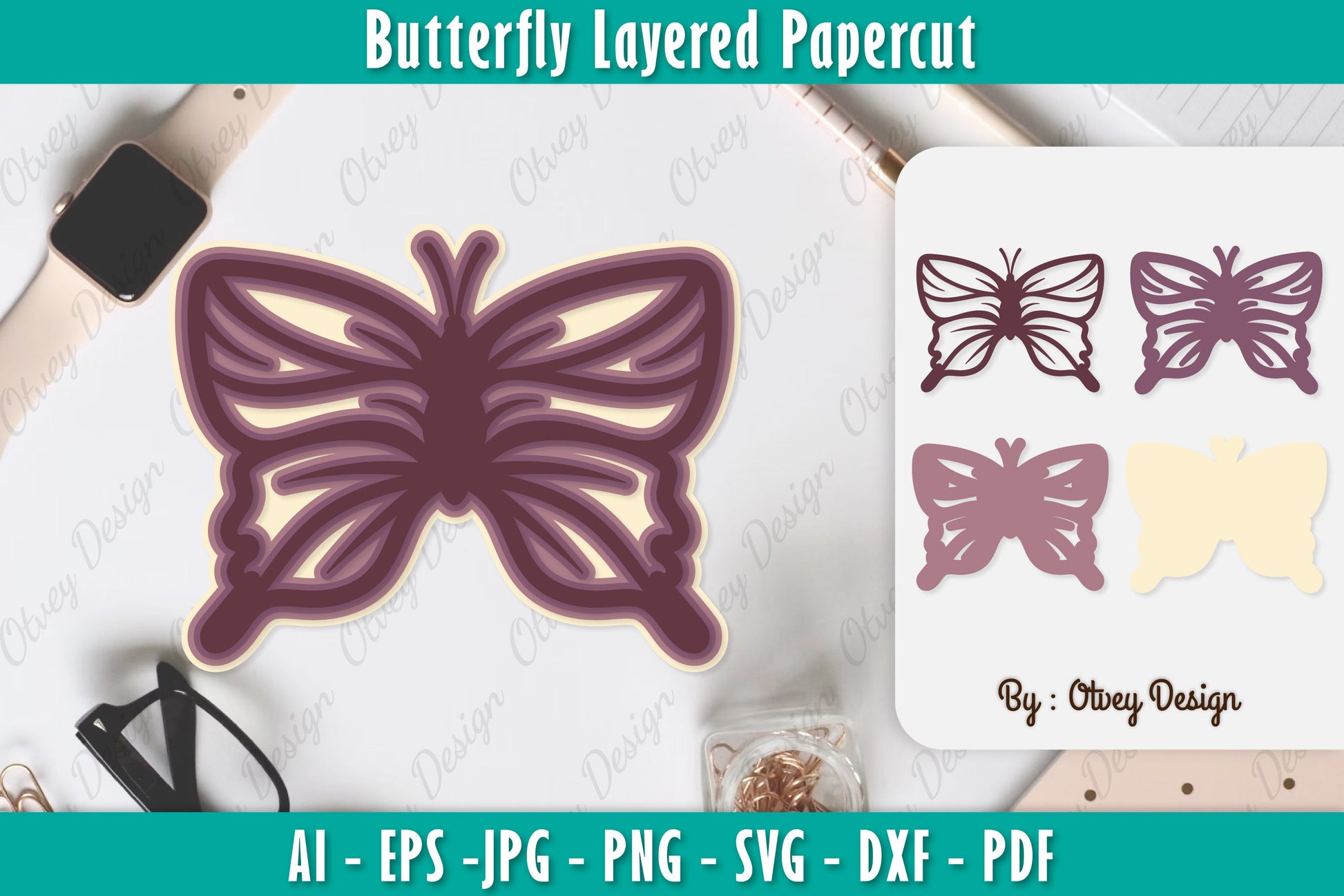 Butterfly Layered Papercut SVG Bundle 7 - CraftNest - Digital Crafting and Art