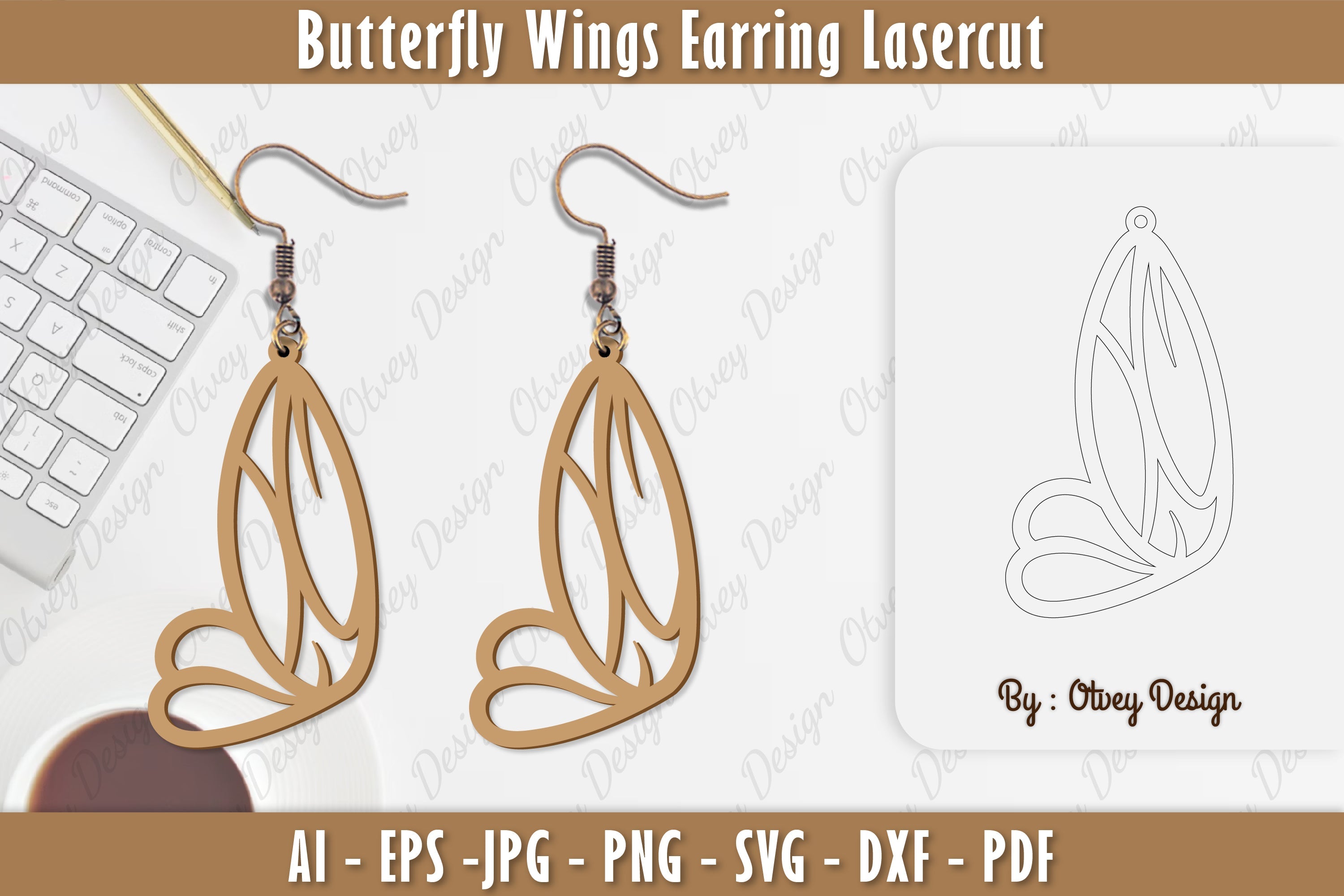 Butterfly Earring Lasercut SVG Bundle 8 - CraftNest - Digital Crafting and Art