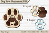 Dog Paw Ornament SVG Bundle