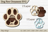 Dog Paw Ornament SVG Bundle