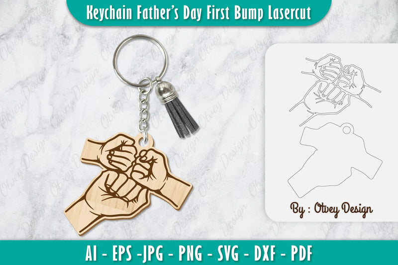 Father's Day Fist Bump Keychain SVG Bundle 3 - CraftNest - Digital Crafting and Art