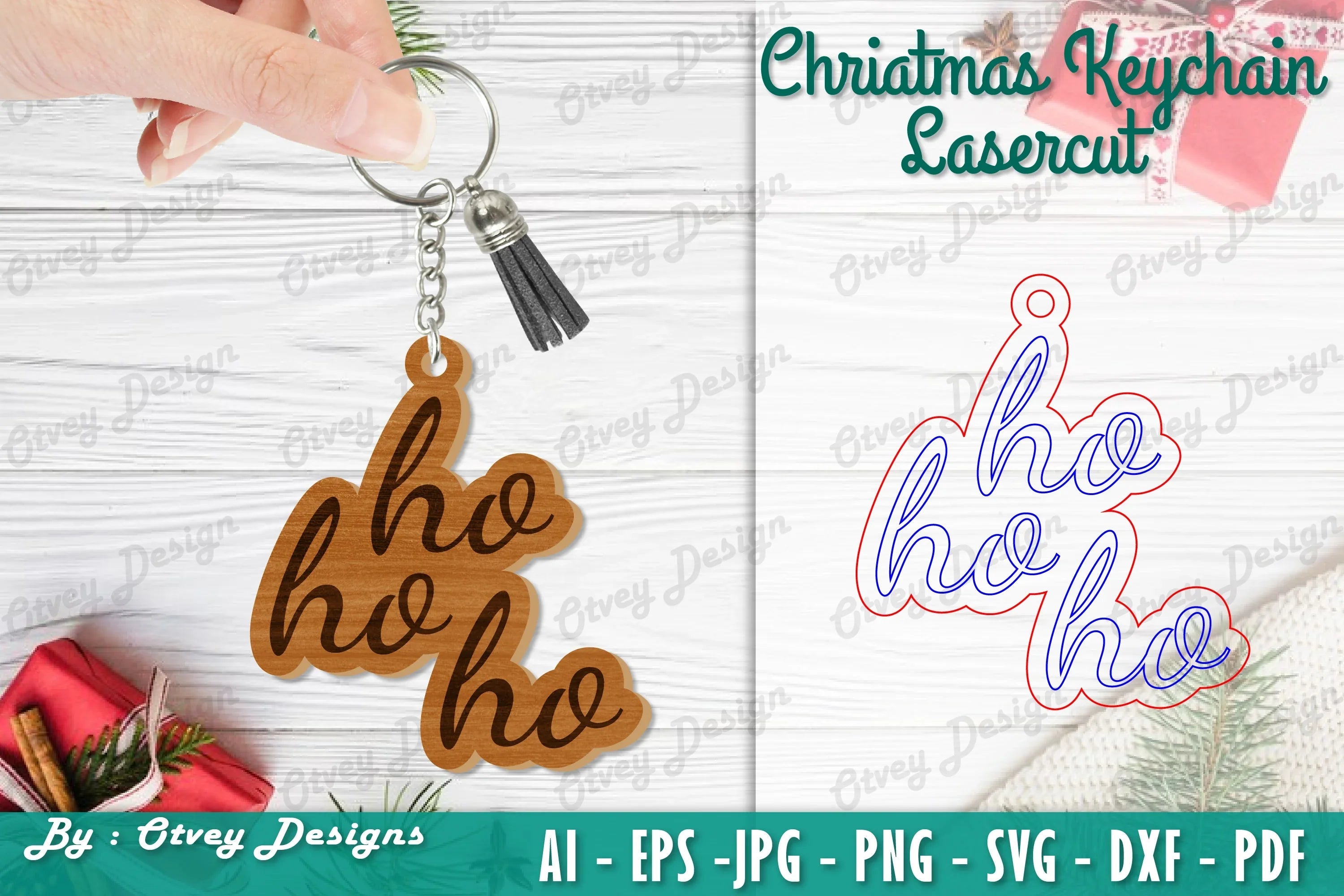 Christmas Keychain Lasercut SVG Bundle - CraftNest - Digital Crafting and Art