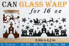 Christmas Santa Sleigh Can Glass 16 OZ SVG Bundle 6 - CraftNest - Digital Crafting and Art