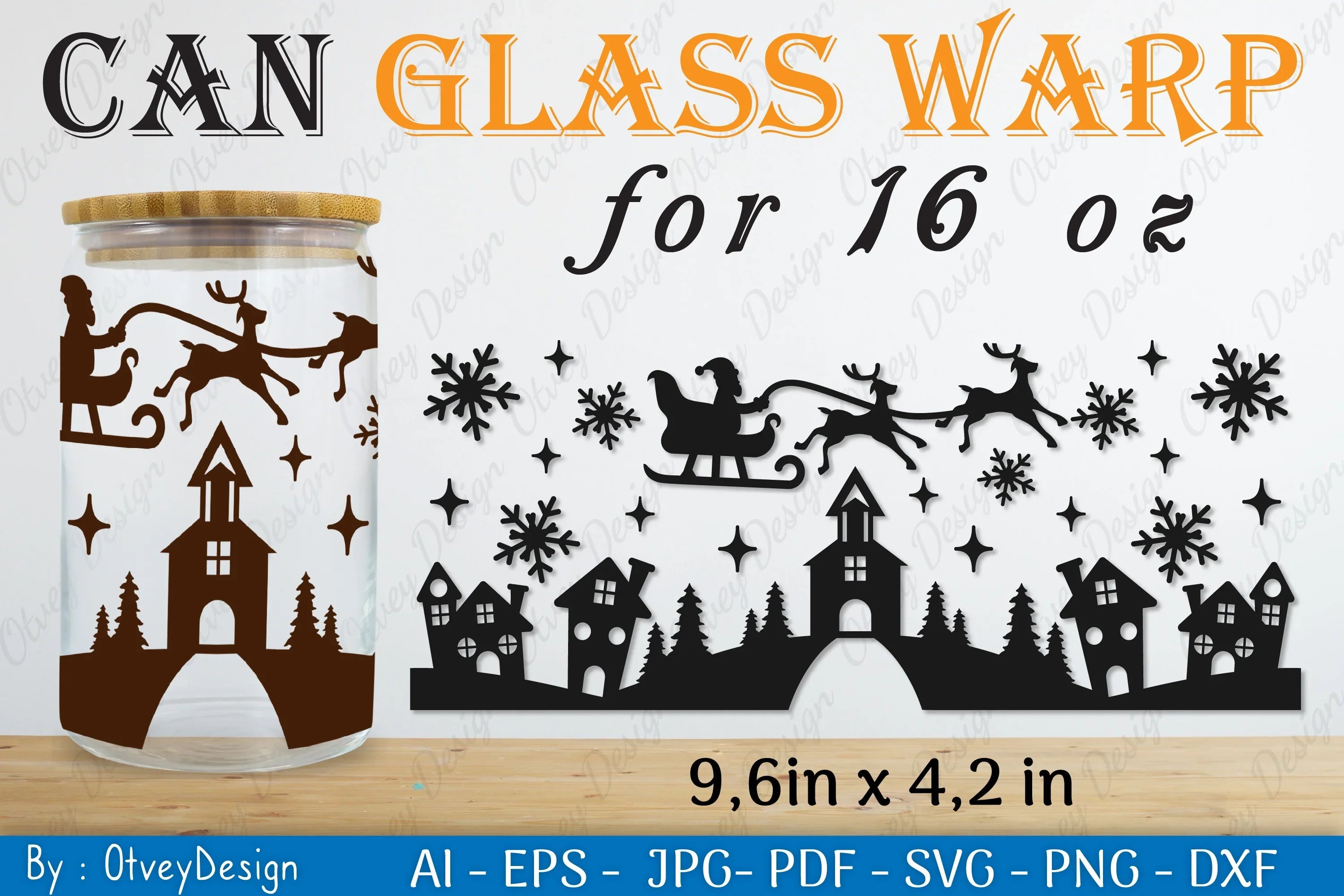 Christmas Santa Sleigh Can Glass 16 OZ SVG Bundle 6 - CraftNest - Digital Crafting and Art