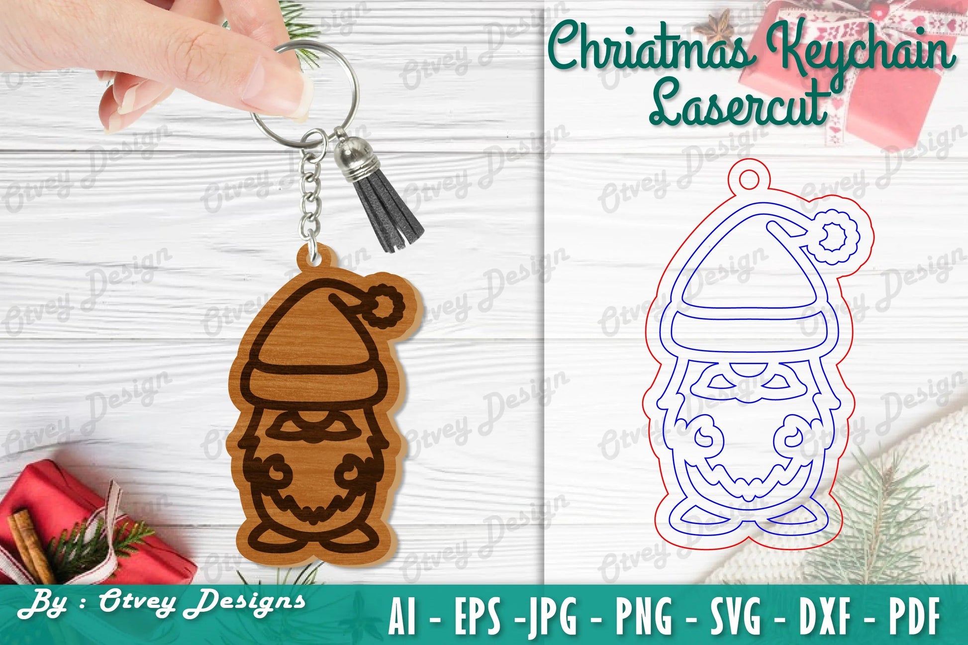 Christmas Keychain Lasercut SVG Bundle - CraftNest - Digital Crafting and Art