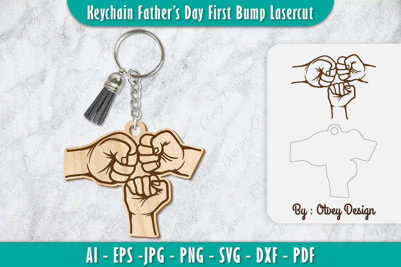 Father's Day First Bump Keychain SVG Bundle 3 - CraftNest - Digital Crafting and Art
