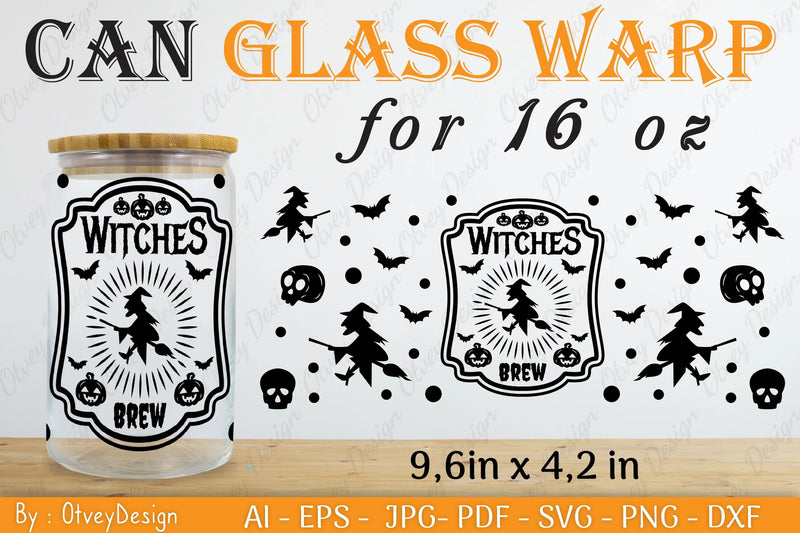 Halloween 16 oz Can Glass Wrap SVG Bundle 2 - CraftNest - Digital Crafting and Art