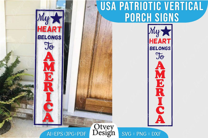USA Patriotic Vertical Porch Signs SVG Bundle 11 - CraftNest - Digital Crafting and Art