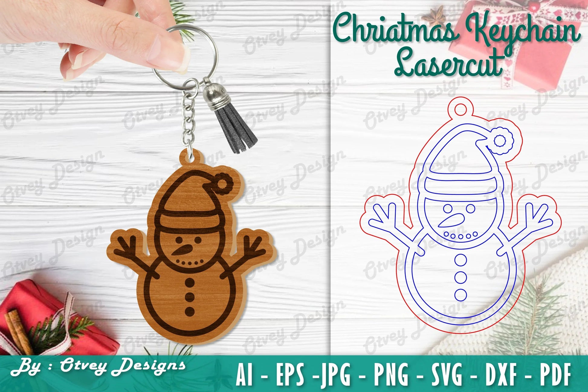 Christmas Keychain Lasercut SVG Bundle - CraftNest - Digital Crafting and Art