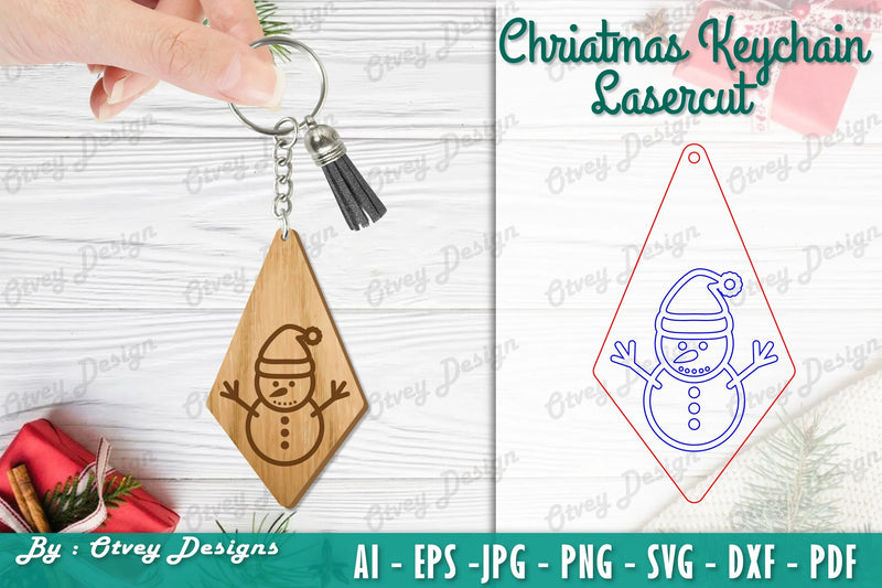 Christmas Keychain Lasercut SVG Bundle 31 - CraftNest - Digital Crafting and Art