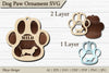 Dog Paw Ornament SVG Bundle