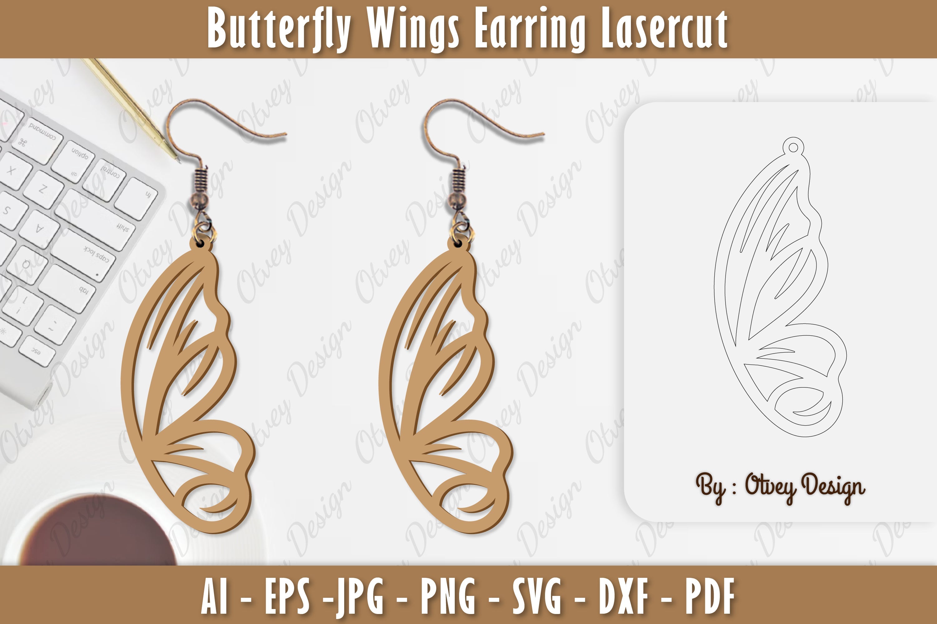 Butterfly Earring Lasercut SVG Bundle 1 - CraftNest - Digital Crafting and Art