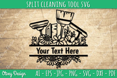 Split Monogram Cleaning Tool SVG Bundle 6 - CraftNest - Digital Crafting and Art