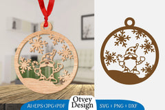 Christmas Gnome Ornament Lasercut SVG Bundle 6 - CraftNest - Digital Crafting and Art