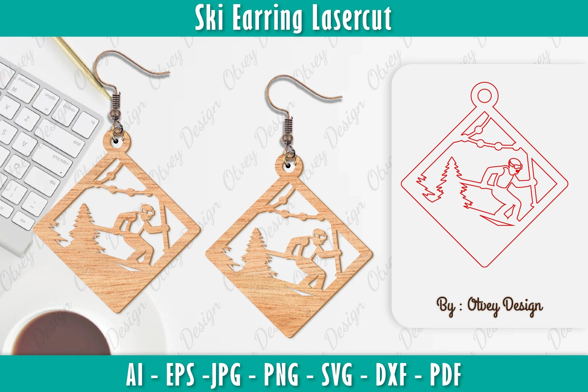 Ski Earring Laser Cut SVG Bundle 14 - CraftNest - Digital Crafting and Art