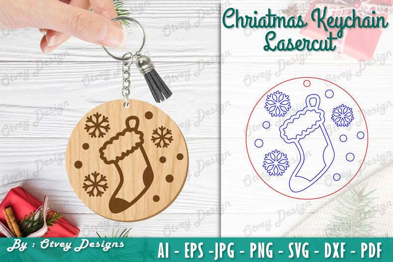 Christmas Keychain Lasercut SVG Bundle - CraftNest - Digital Crafting and Art