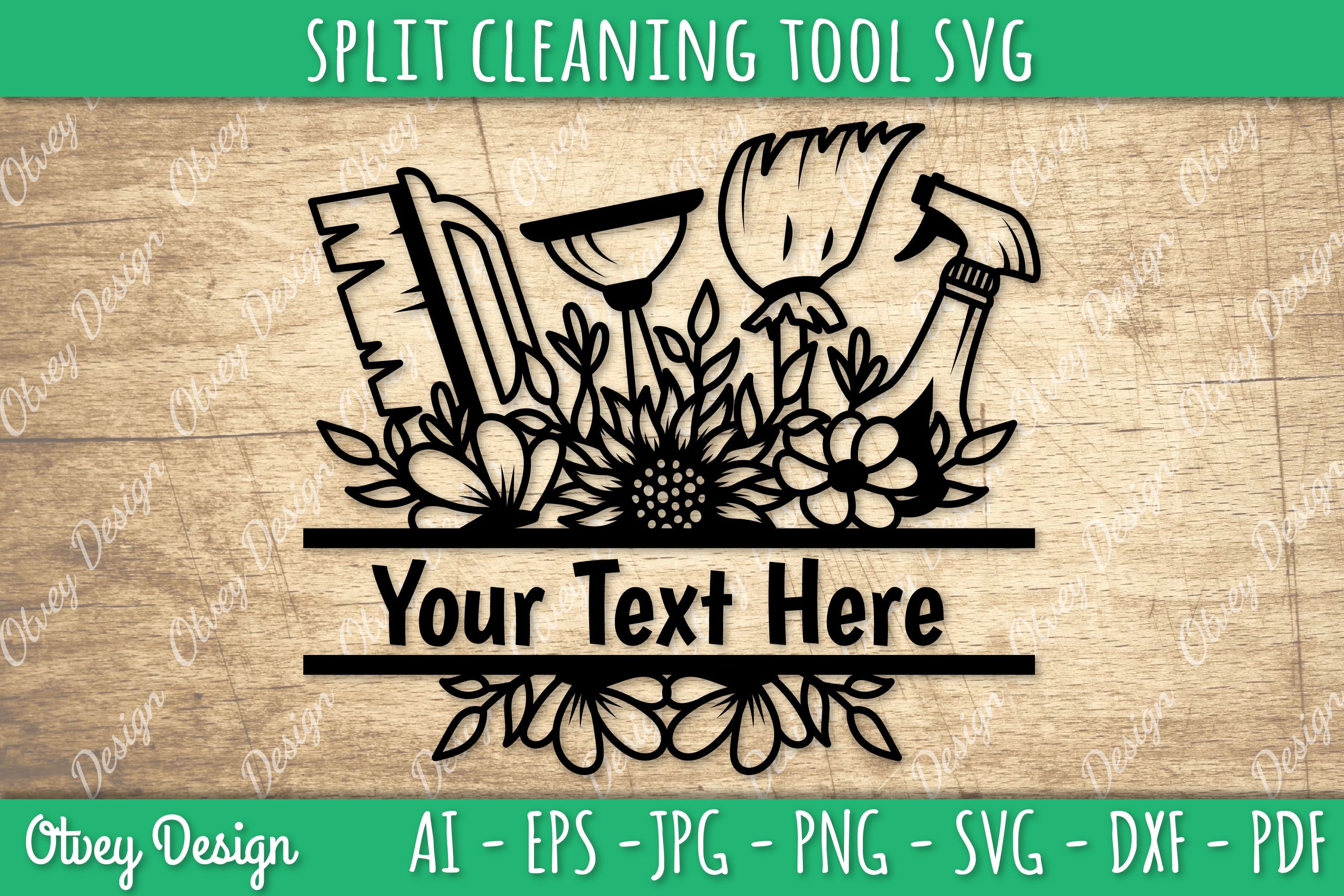 Split Monogram Cleaning Tool SVG Bundle 1 - CraftNest - Digital Crafting and Art