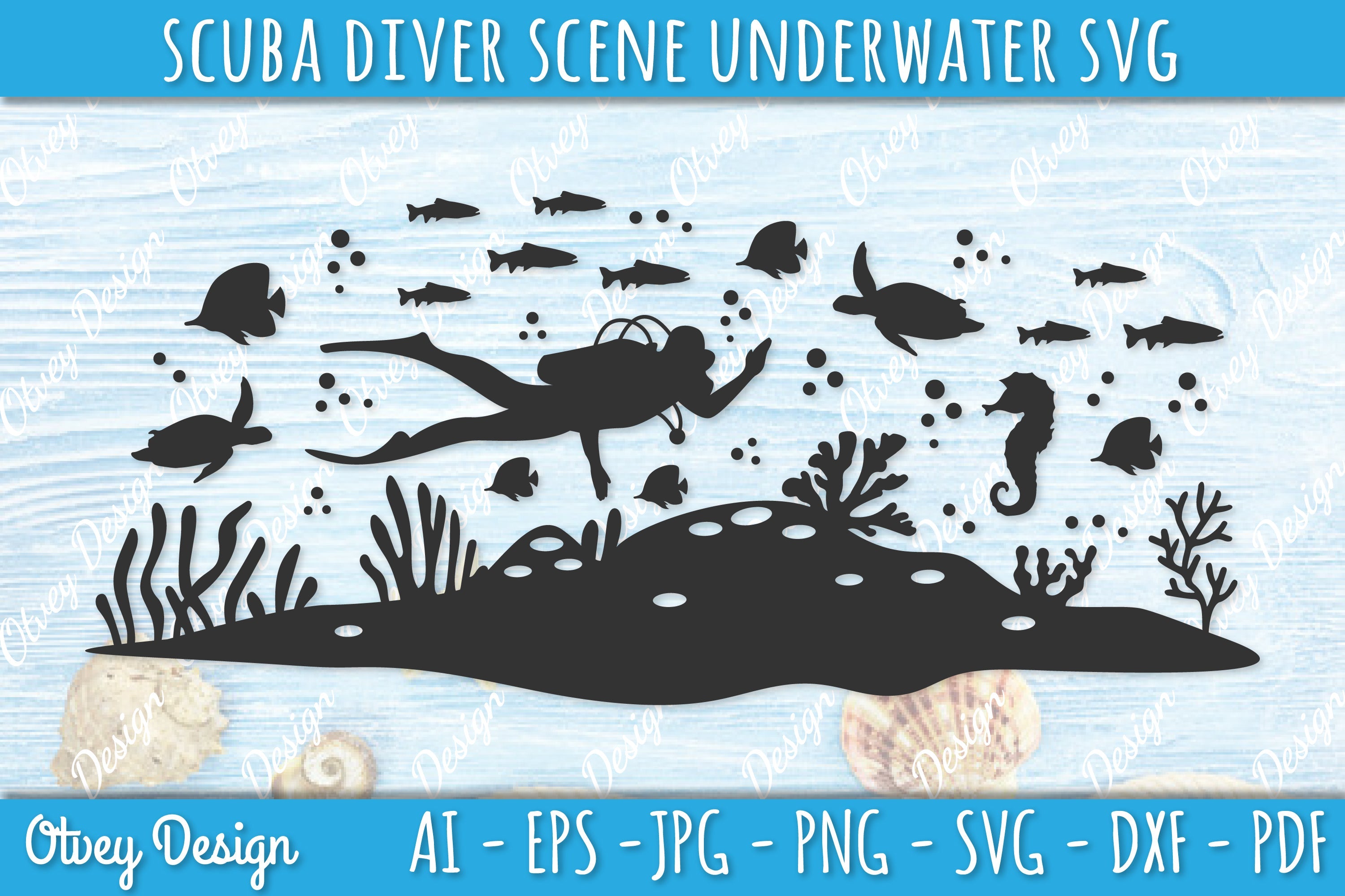 Scuba Diver Underwater World SVG Bundle 2 - CraftNest - Digital Crafting and Art