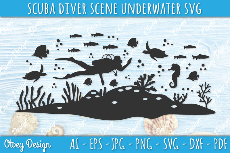 Scuba Diver Underwater World SVG Bundle 2 - CraftNest - Digital Crafting and Art