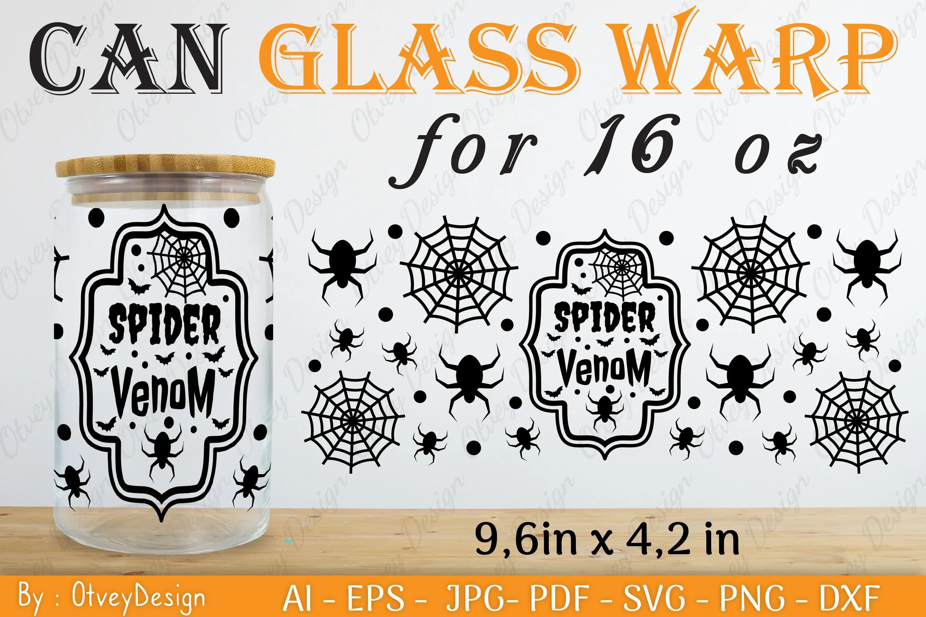 Halloween 16 oz Can Glass Wrap SVG Bundle 1 - CraftNest - Digital Crafting and Art