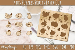 Kids Fruit Puzzles SVG Bundle - CraftNest - Digital Crafting and Art