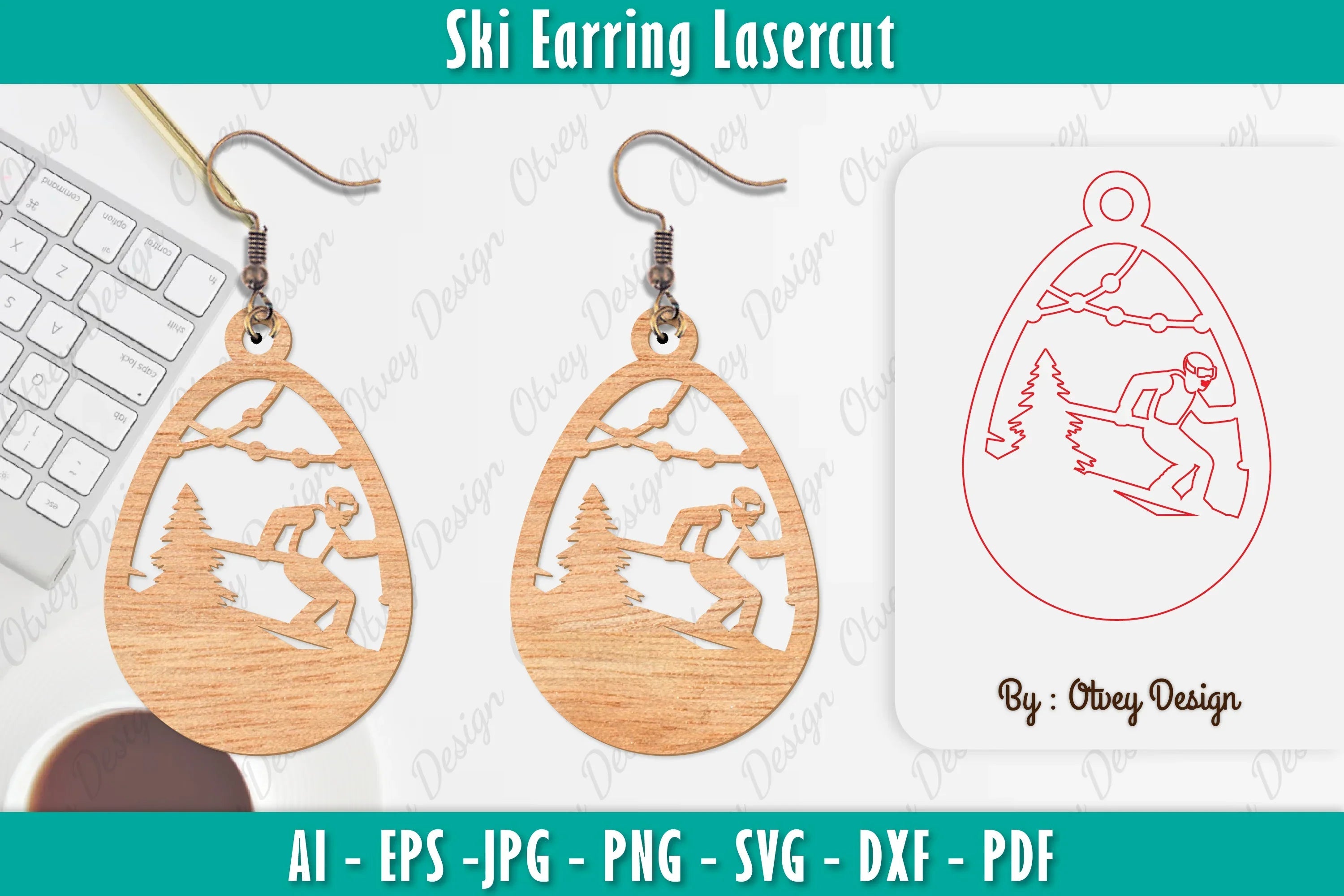 Ski Earring Laser Cut SVG Bundle 9 - CraftNest - Digital Crafting and Art