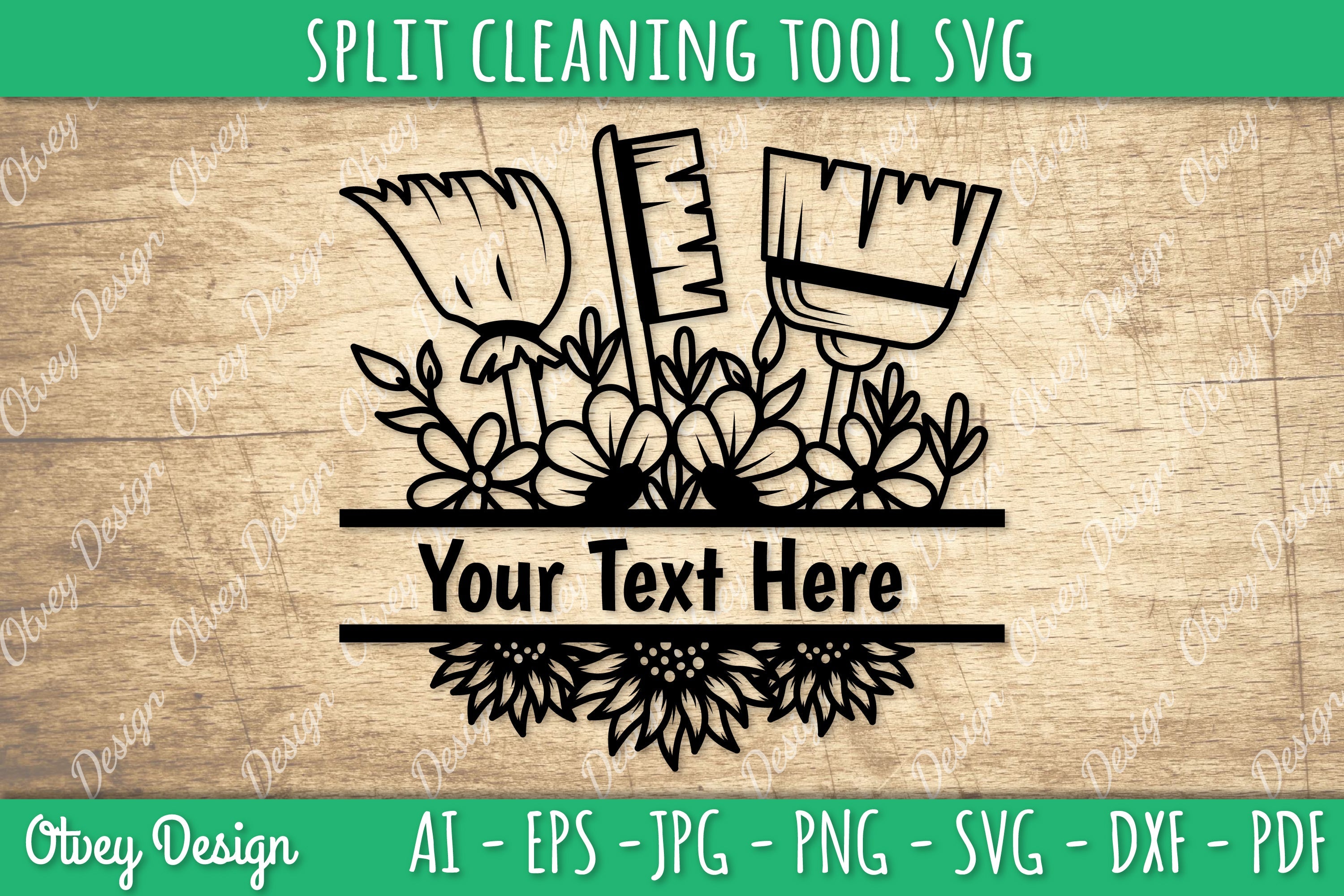 Split Monogram Cleaning Tool SVG Bundle 5 - CraftNest - Digital Crafting and Art