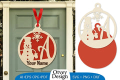 Snowman Name Christmas Ball SVG Bundle 1 - CraftNest - Digital Crafting and Art