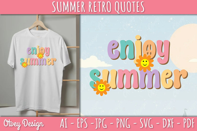 Summer Retro Quotes SVG Bundle - CraftNest - Digital Crafting and Art
