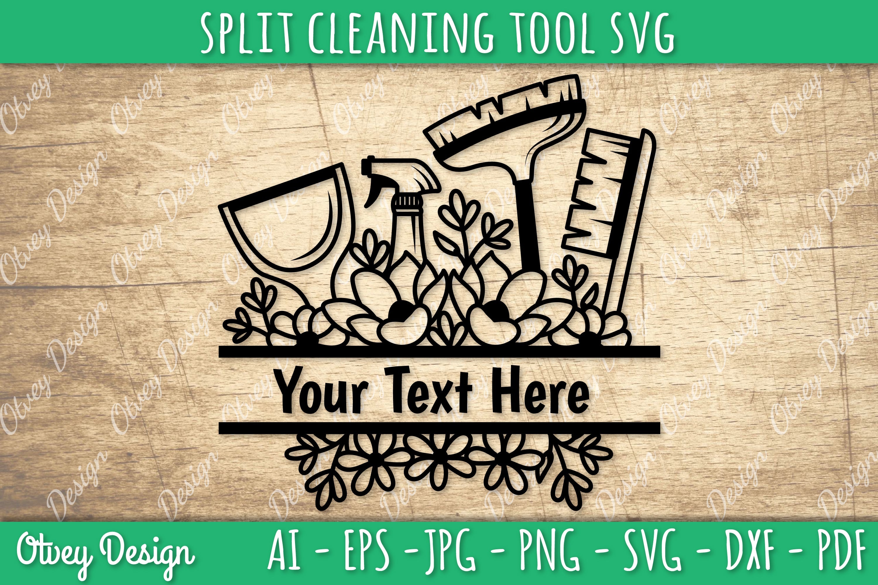Split Monogram Cleaning Tool SVG Bundle 4 - CraftNest - Digital Crafting and Art