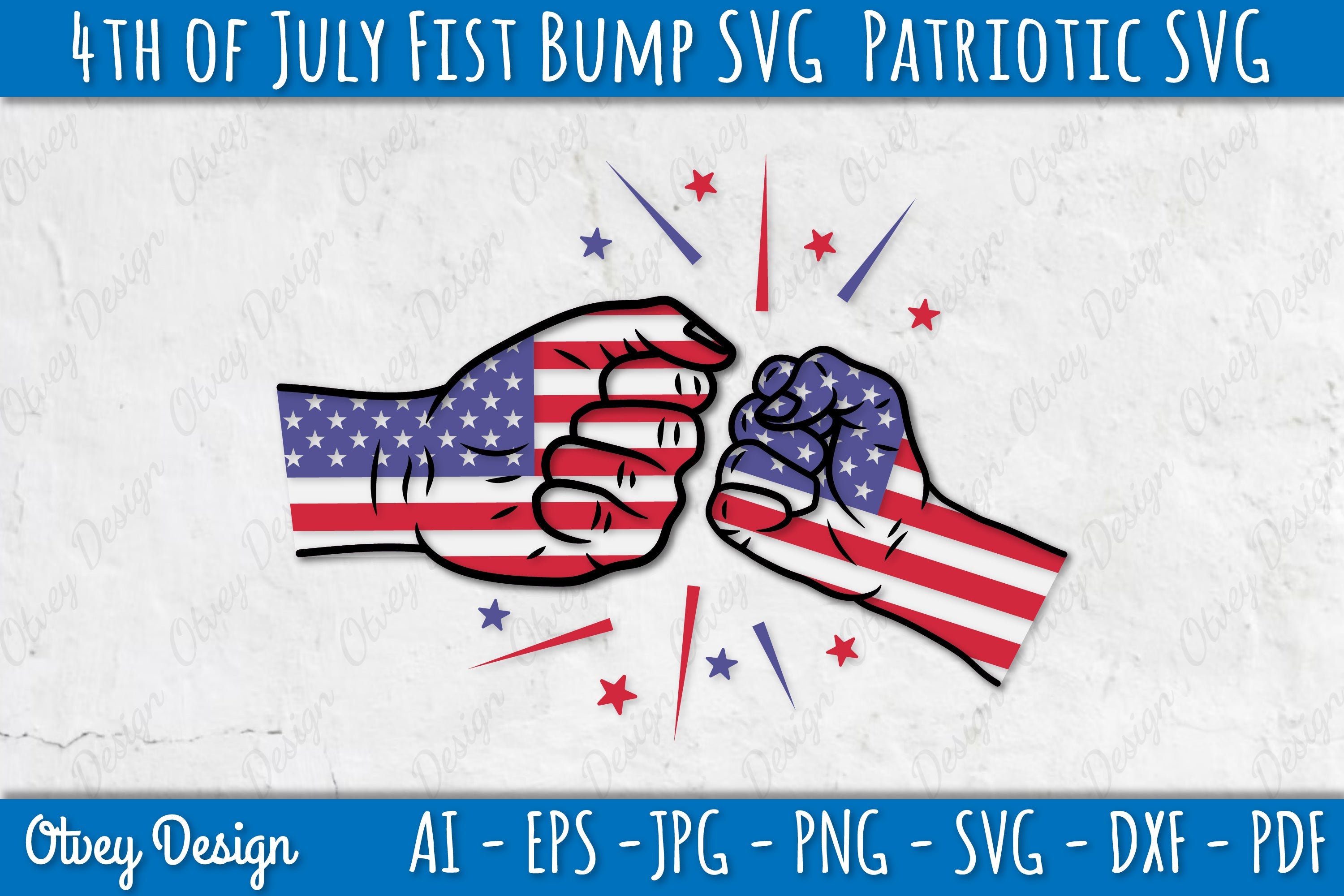 4th of July Patriotic Fist Bump SVG Bundle 7 - CraftNest - Digital Crafting and Art