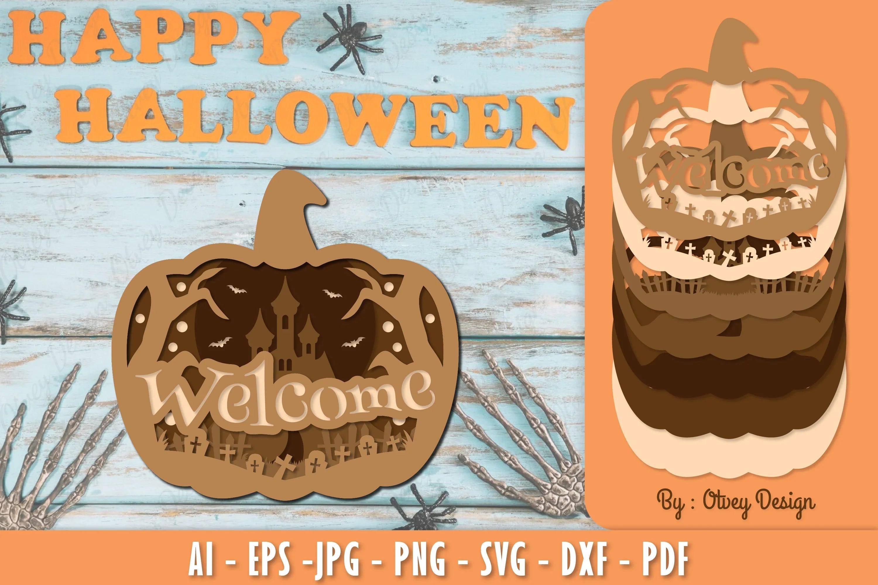 Welcome Halloween Lasercut SVG Bundle 1 - CraftNest - Digital Crafting and Art