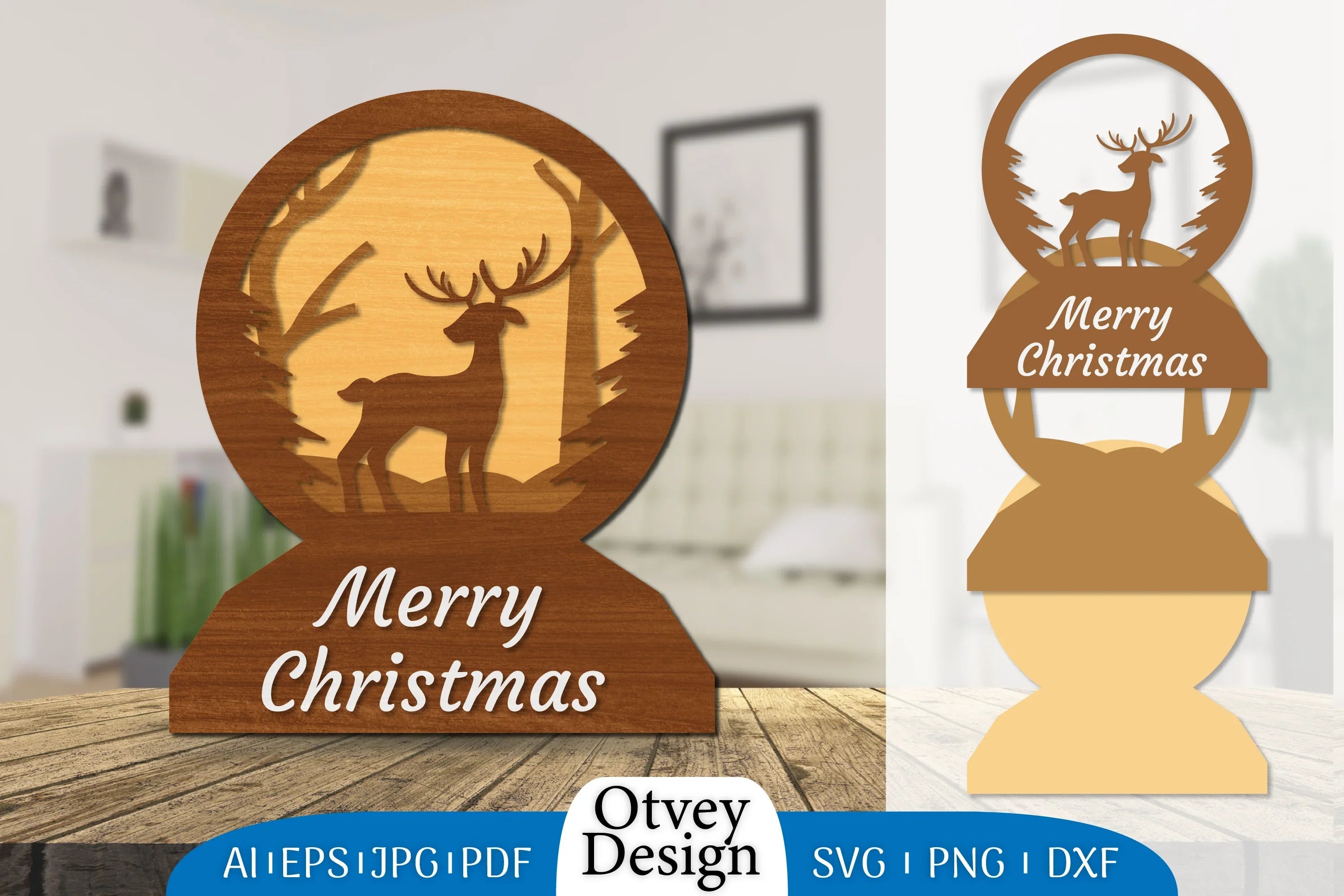 Christmas Deer Lasercut SVG Bundle 1 - CraftNest - Digital Crafting and Art
