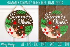 Summer Welcome Door Hangers SVG Bundle 6 - CraftNest - Digital Crafting and Art