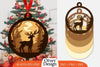 Christmas Deer 3D Round Ornament Layered Lasercut SVG Bundle