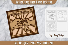 Father's Day Fist Bump Layered Laser Cut SVG Bundle 1 - CraftNest - Digital Crafting and Art